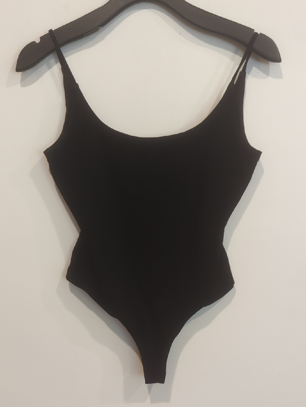 Privacy Please Black Scoop Neck Bodysuit